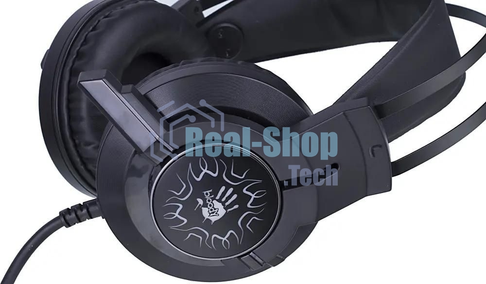 Гарнитура проводная с микрофоном A4 Bloody J437 черный 1.8м мониторные USB оголовье (J437)