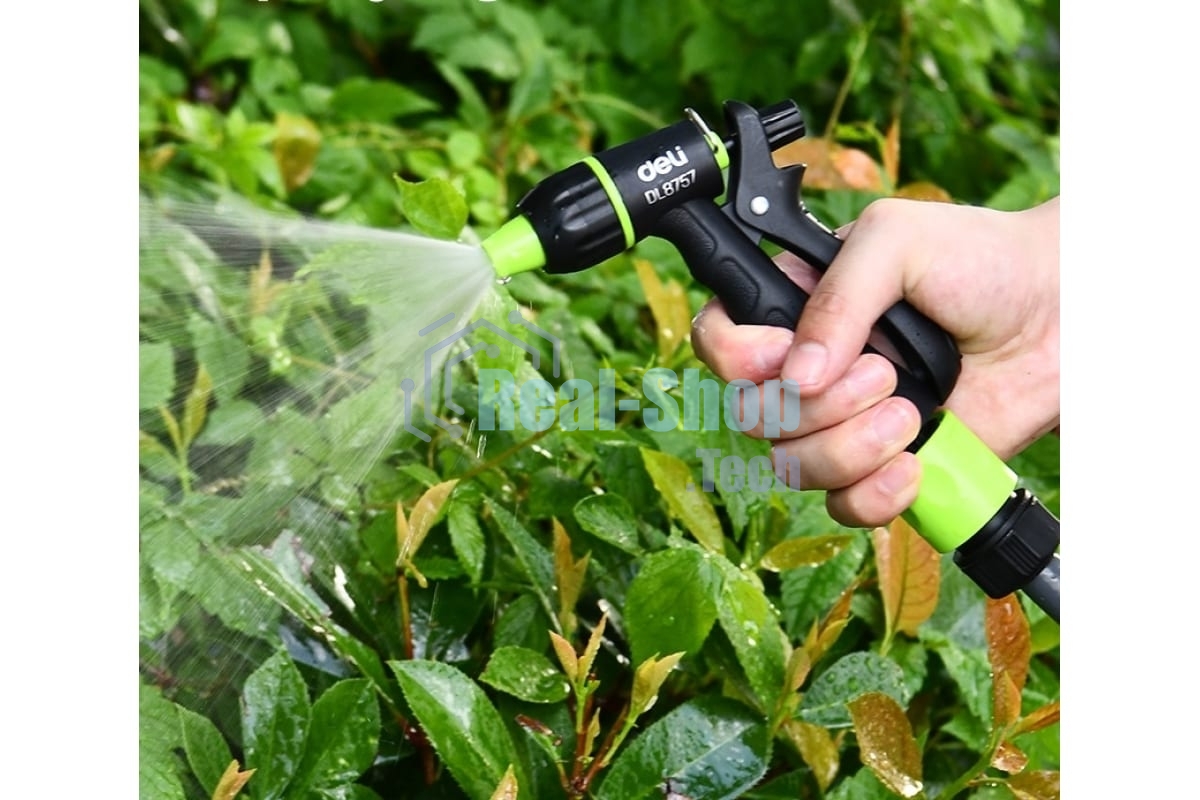 Пистолет-распылитель поливочный Deli DL8757 3 режима распыления, диаметр шланга 3/4