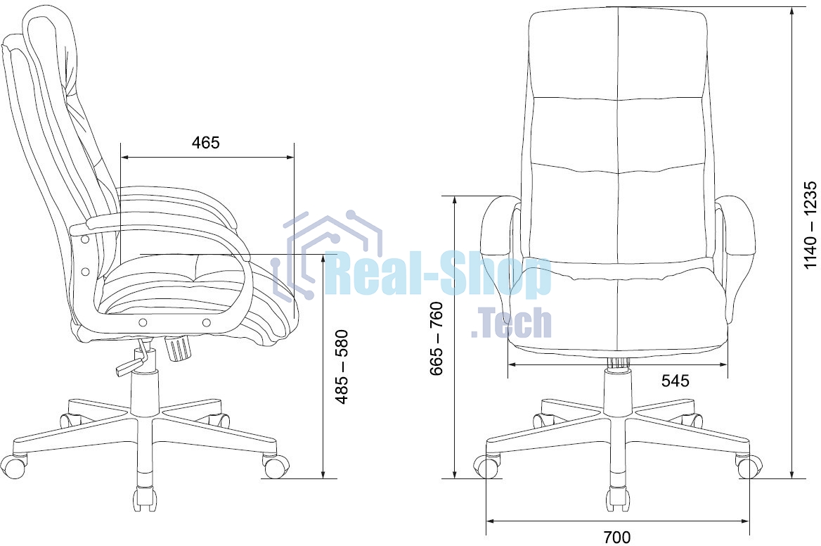 Кресло Бюрократ CH-824 Fabric Alfa 44 серый, ткань