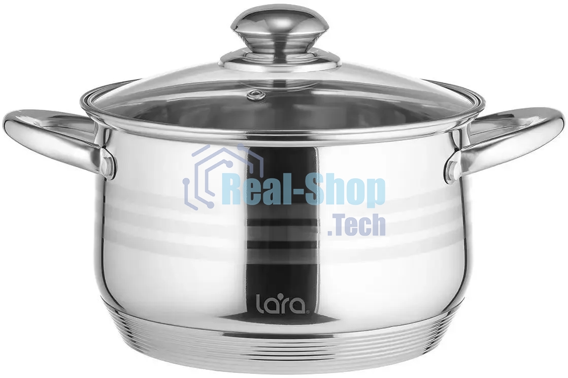 Кастрюля Lara LR02-582 SONATA 20x12,5 см, 3.9 л, нержавеющая сталь, с крышкой