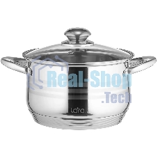 Кастрюля Lara LR02-582 SONATA 20x12,5 см, 3.9 л, нержавеющая сталь, с крышкой