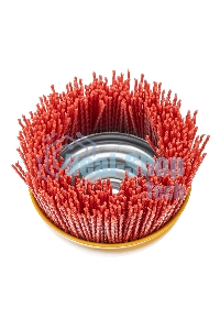 Щетка для УШМ Denzel 100 мм, чашка, нейлоновая щетина, М14