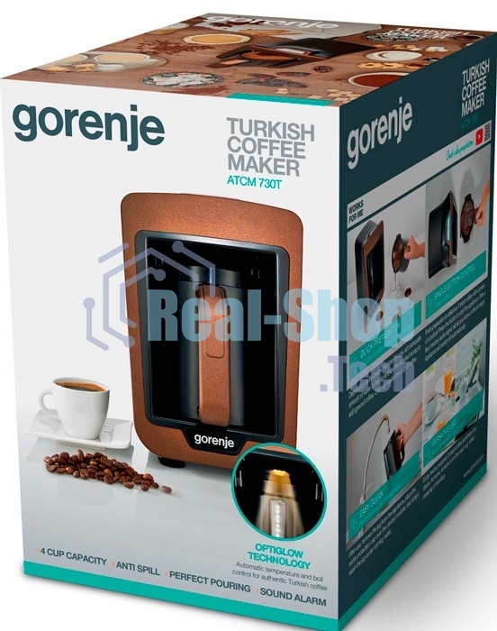Кофеварка Gorenje ATCM730T медный/черный, исп. кофе - молотый, 0.27 л, 730 Вт.