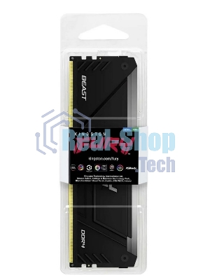 Оперативная память Kingston Fury Beast, DDR4, 16GB (1x16GB), 3600MHz, CL18, DIMM, с радиатором, RGB, черный