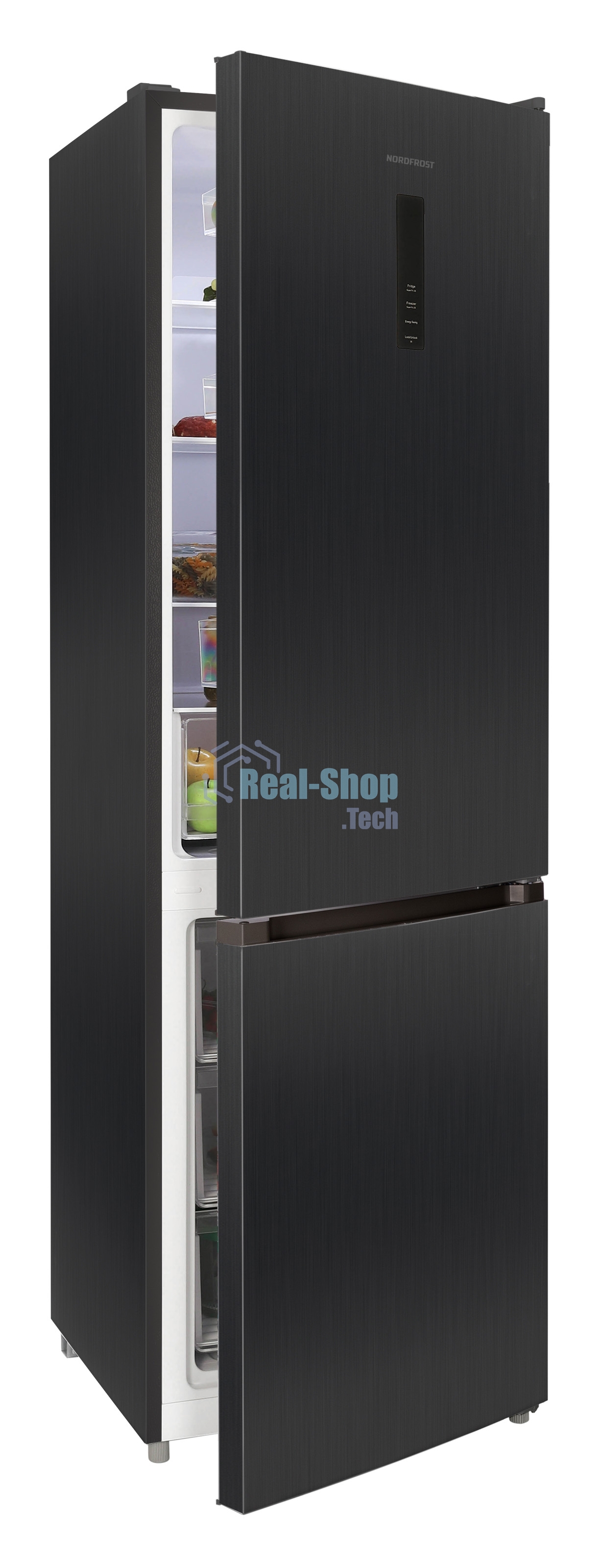 Холодильник Nordfrost RFC 390D NFXd темная нержавеющая сталь двухкамерный 240/95л морозилка снизу
