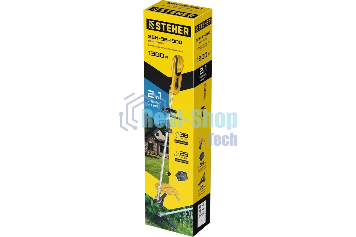 Сетевой триммер STEHER 1300 Вт коса сетевая, ш/с 38/25 см