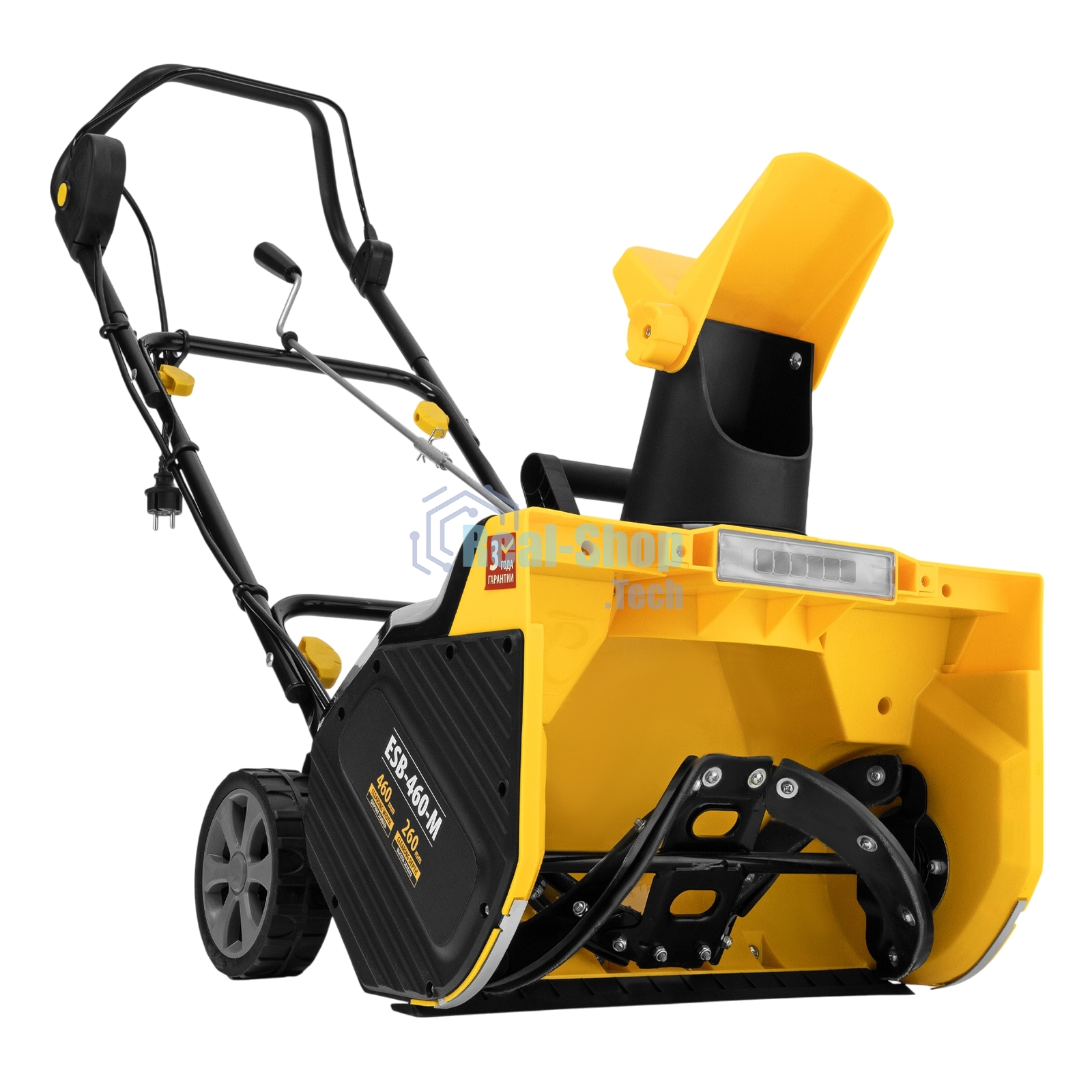 Электрическая снегоуборочная машина Denzel ESB-460-M, 1.8 кВт, металлический шнек, LED фара