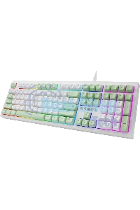 Клавиатура Defender Karon GK-129 проводная, USB Type-A, белый/зеленый