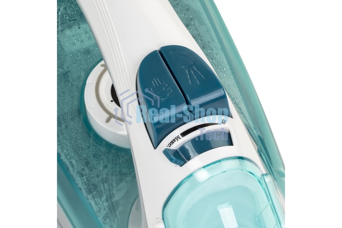 Утюг Galaxy Line GL 6127, бирюзовый, паровой, 2200 Вт, постоянный пар 50 г/мин, паровой удар 170 г/мин, функции: самоочистка, антикапля, антинакипь, функция увлажнения, вертикальное отпаривание, защита от перегрева, индикатор нагрева, керамическое покрыти