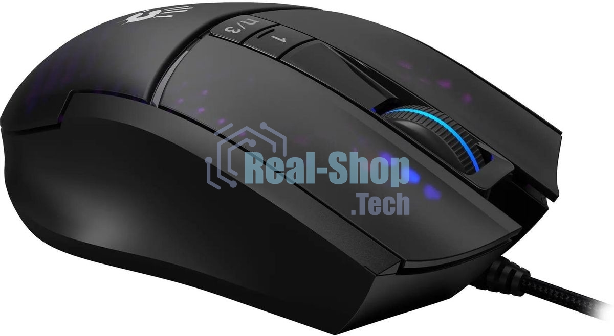 Мышь проводная A4Tech Bloody L65 Max черный/фиолетовый, 12000 dpi, USB, кнопки - 7