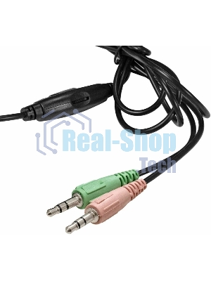 Гарнитура Exegate HS-120S чёрный, проводная, 2 x mini jack 3.5 мм, подвижный микрофон