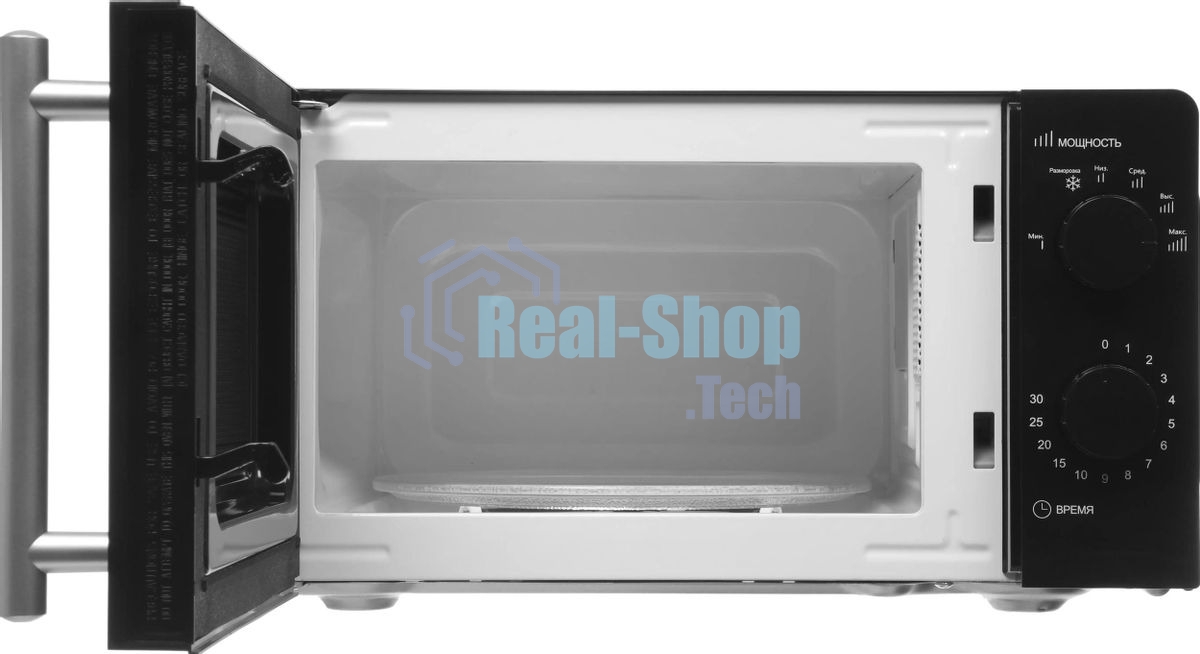 Микроволновая печь WILLZ MOS-1706MB черный, 17 л, 700 Вт, переключатели — поворотный механизм