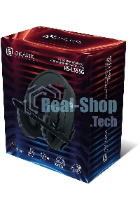 Гарнитура проводная с микрофоном Оклик HS-L355G черный 1.8м мониторные оголовье (1939807)