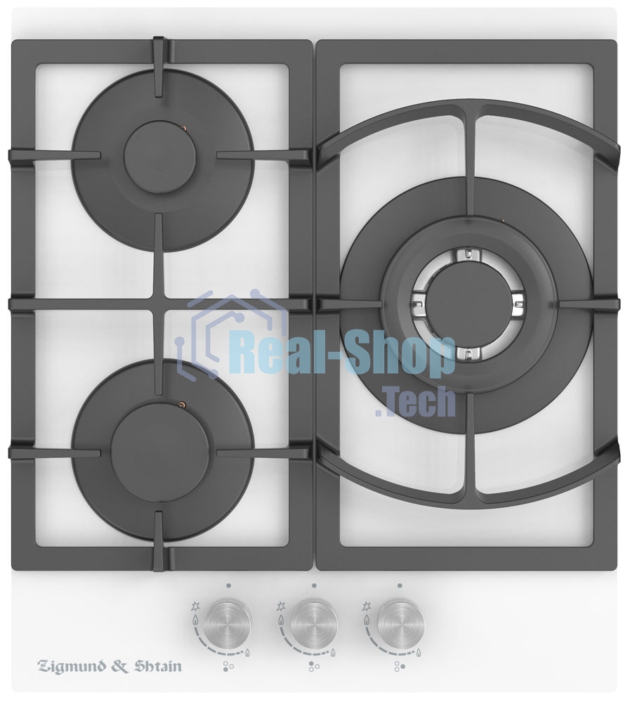 Газовая варочная панель Zigmund & Shtain M 26.4 W независимая, белый