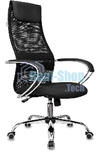 Кресло руководителя Бюрократ CH-607SL TW-01 Neo Black черный, сетка/ткань с подголов. на колес. металл хром