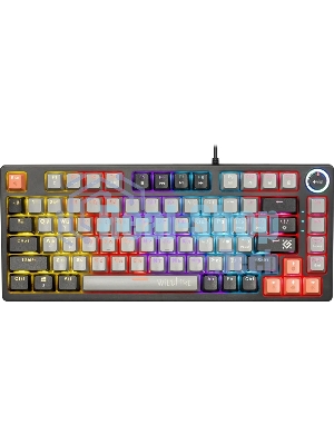 Клавиатура проводная механическая Defender Wildfire GK-213 RU,сер/чер,82кн,TNT розов,1.5м 1