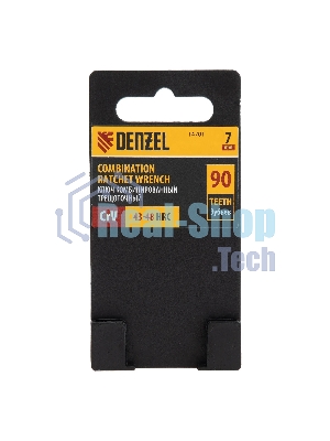 Ключ комбинированный трещоточный Denzel 7 мм, CrV, матовый хром