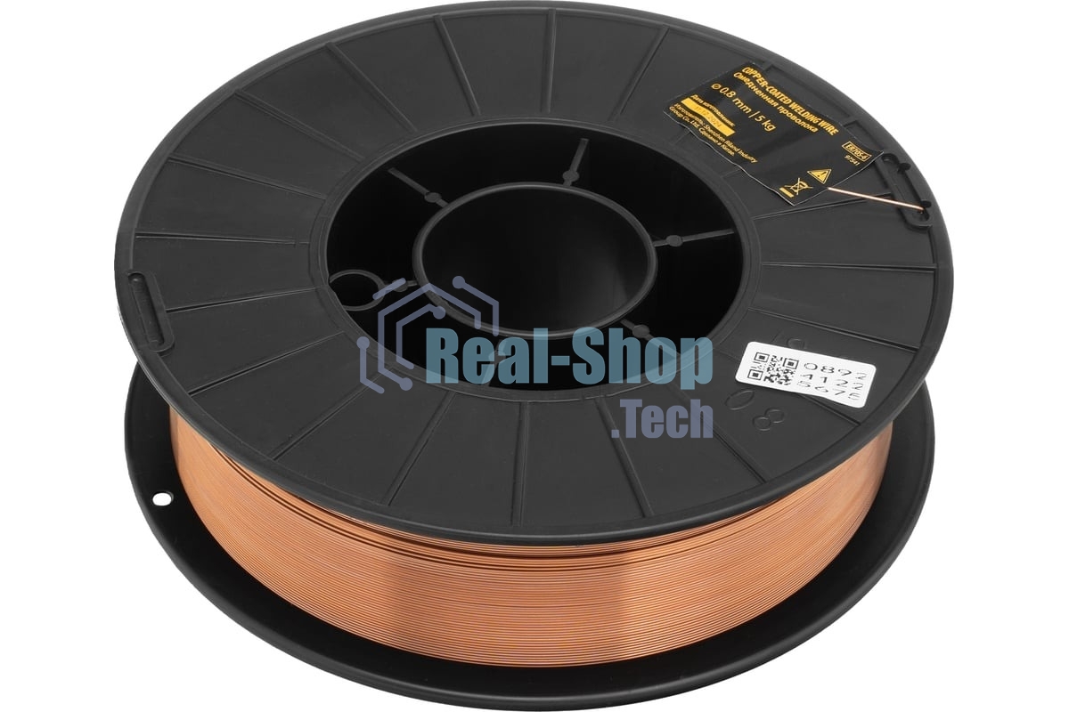 Омедненная проволока Denzel ER70S-6, диам. 0,8 мм, 5 кг, диам. катушки D200