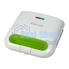 Вафельница GALAXY LINE GL 2963, белый с зеленым, с несъемными пластинами, 800 Вт, индикаторы нагрева и сети, антипригарное покрытие рабочей поверхности, теплоизолированный корпус и ручка, противоскользящие ножки, книга рецептов