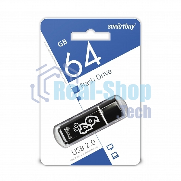 Флешка USB Smartbuy 64 Gb USB Smartbuy Glossy series черный (SB64 GbGS-K)