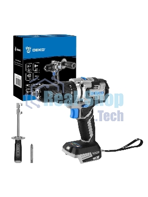 Дрель-шуруповерт аккумуляторная Deko DKCID20 PRO 063-4457, 20В, Без АКБ и ЗУ, Кейс, Ударная