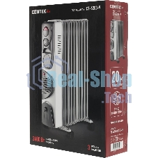 Обогреватель масляный Centek CT-6203-9 (9 секций) белый, 2400 Вт, 20 м2, 3 режима, термостат