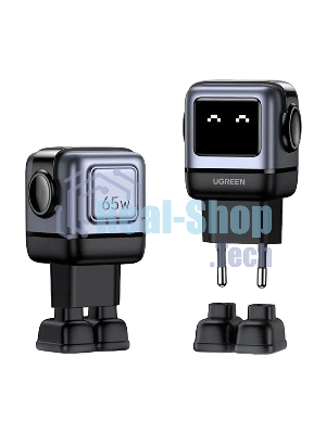 Сетевое зарядное устройство Nexode Robot 65Вт 2xUSB-C, 1xUSB-A, GaN Gray (25685B)