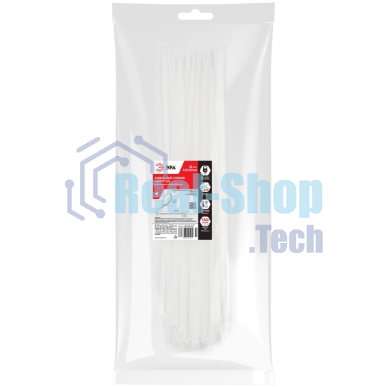 Хомут кабельный 4.8х200 NO-225-200 белый (уп. 25 шт) Эра