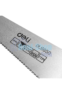 Ножовка по дереву Deli DL6850 500мм Материал: 65Mn. Термообработанная поверхность. Зубья пилы: 7 TPI. Шлифовка зубов с 2-х сторон. Литая ручка из двухкомпонентного противоударного пластика.