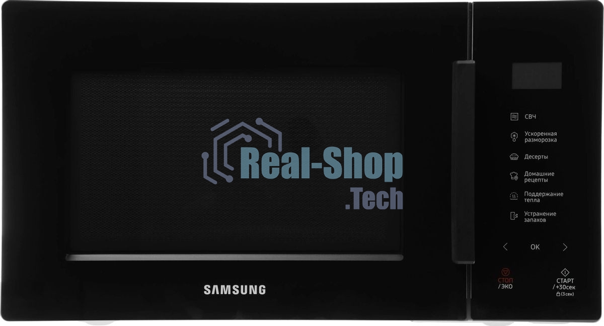 Микроволновая печь Samsung MS23T5018AK/BW черный, 23 л, 800 Вт, переключатели - сенсор