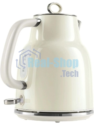 Чайник электрический Tesler KT-1760 бежевый, 1.7 л, 2200 Вт, скрытый нагревательный элемент