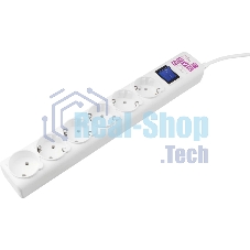 Сетевой фильтр PowerCube Фильтр-удлинитель (SPG(5+1)-16B-5M) 6 розеток, 5м,16А/3,5 кВт, белый
