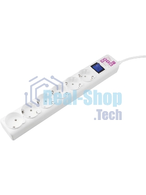 Сетевой фильтр PowerCube Фильтр-удлинитель (SPG(5+1)-16B-5M) 6 розеток, 5м,16А/3,5 кВт, белый