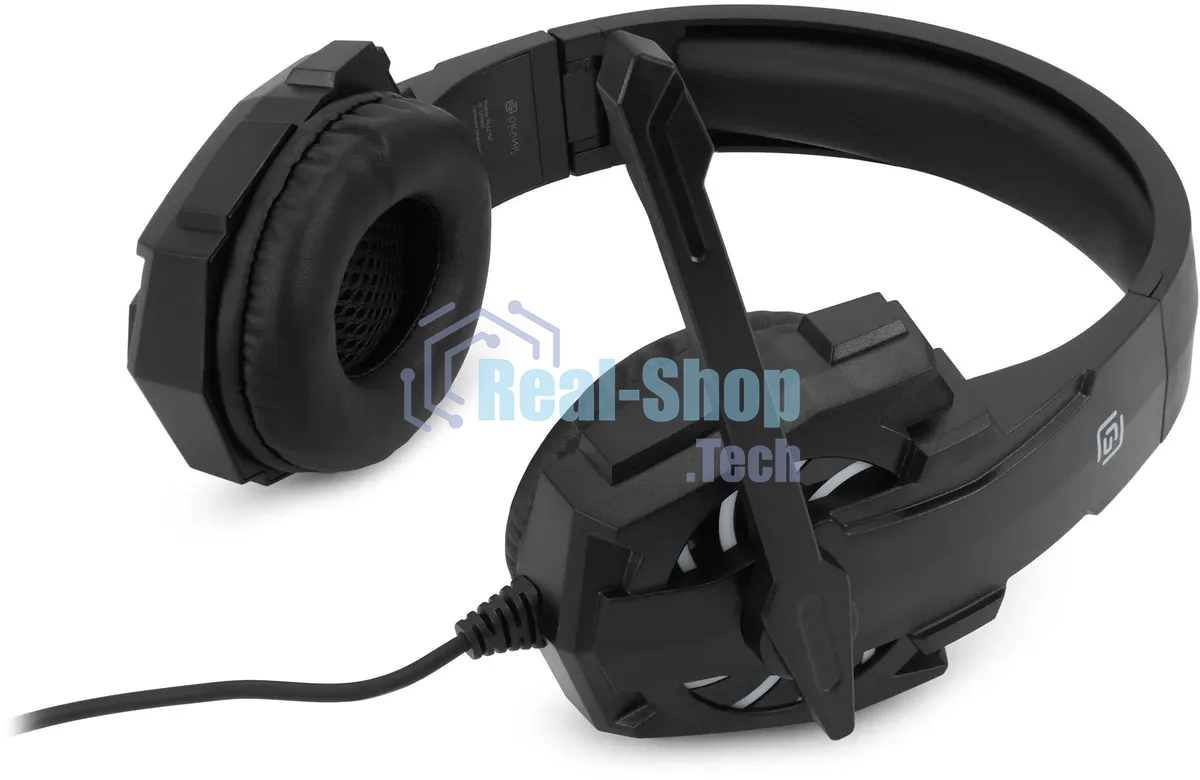 Гарнитура проводная с микрофоном Оклик HS-L355G черный 1.8м мониторные оголовье (1939807)