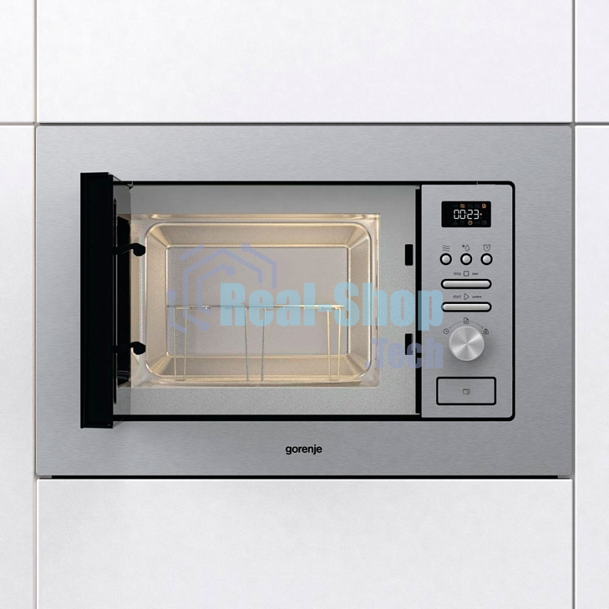 Микроволновая печь встраиваемая Gorenje BM201AG1X нержавеющая сталь, 20 л, 800 Вт, переключатели - поворотный механизм/кнопки