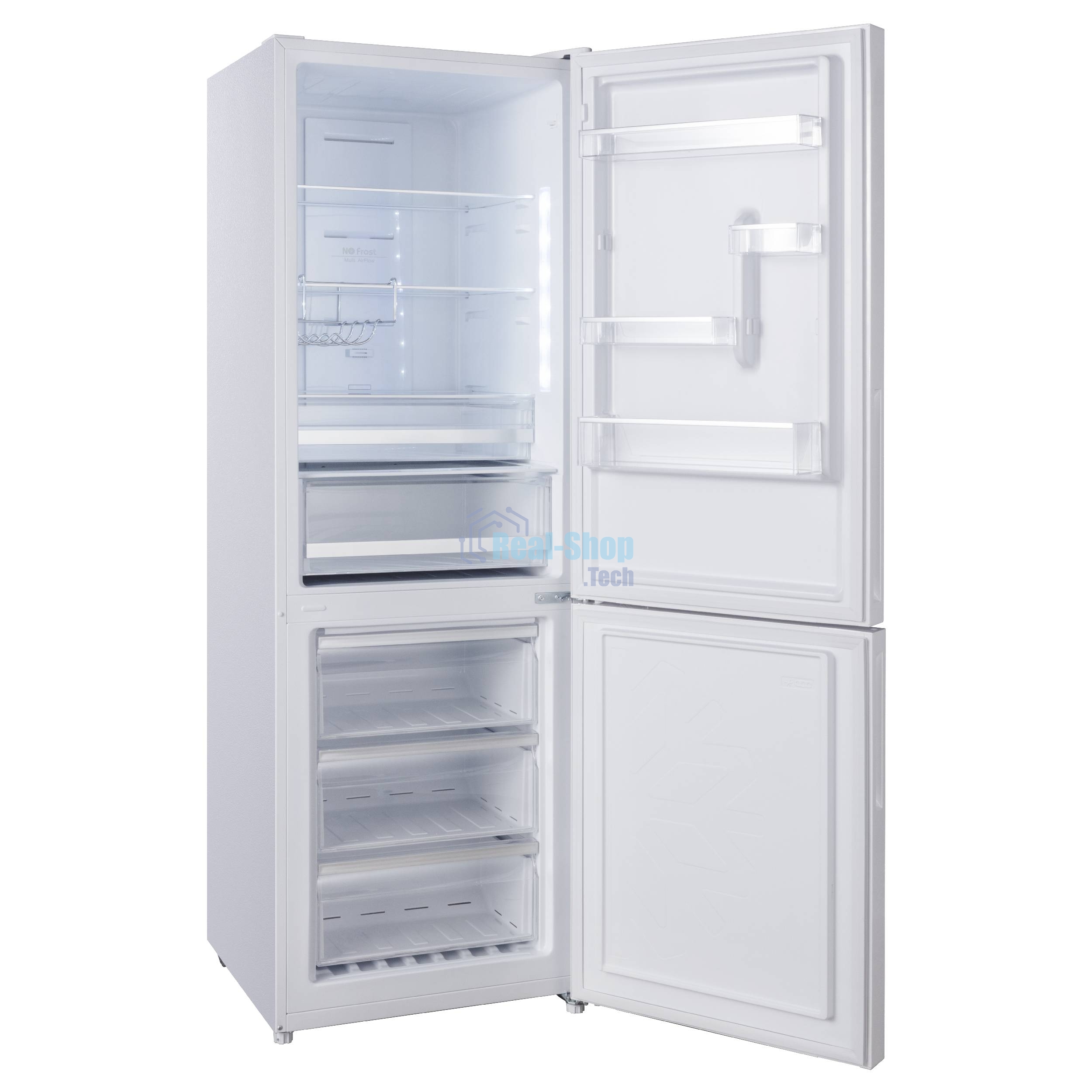 Холодильник Korting KNFC 61869 GW белый двухкамерный 223/94л морозилка снизу, No Frost