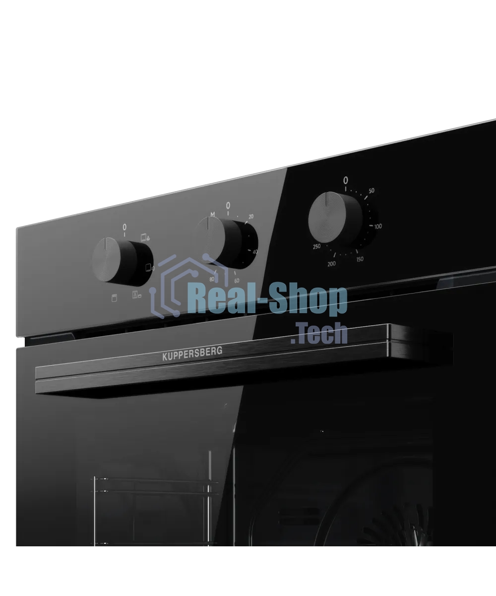 Духовой шкаф Kuppersberg HO 603 Black line, High-Tech, 78 л, поворотное управление, таймер, 6 режимов, макс. температура 310 градусов, цвет черный, цвет фурнитуры черный