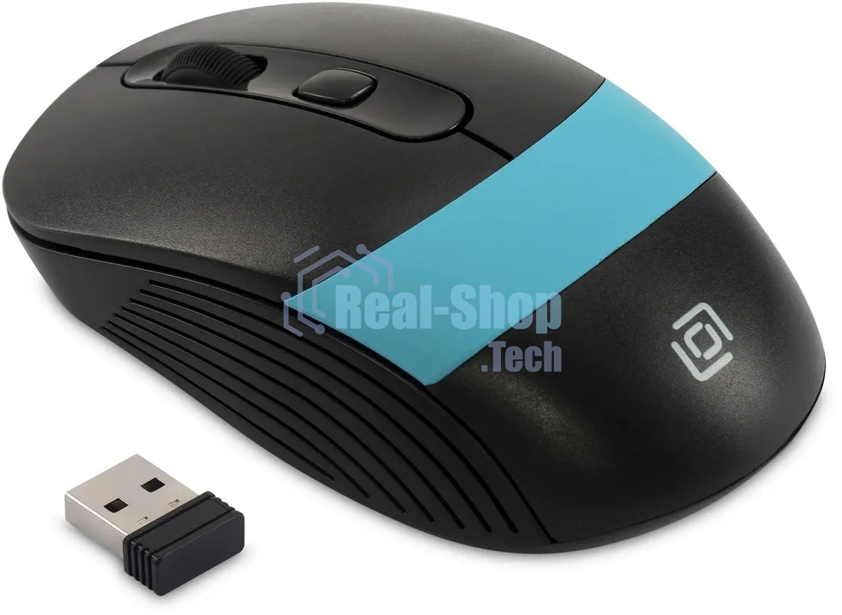 Мышь беспроводная Oklick 310MW черный/синий, 3200 dpi, радиоканал, USB, кнопки - 4
