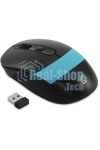 Мышь беспроводная Oklick 310MW черный/синий, 3200 dpi, радиоканал, USB, кнопки - 4