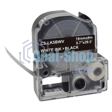 Картридж ленточный Cactus CS-LK5BWV белый шрифт, черный фон (18 мм, 9 м) для Epson LW400/LW700/LW600P/LW1000P/K400/Z700/Z900