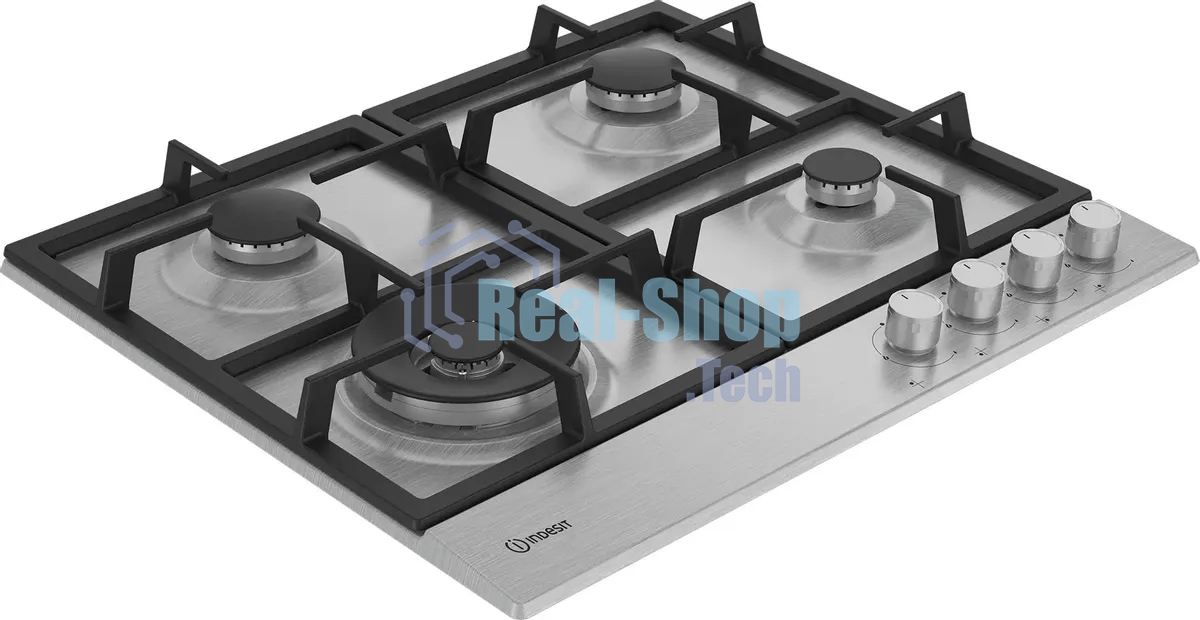 Газовая варочная панель Indesit THPM 642 W/IX/I, нержавеющая сталь