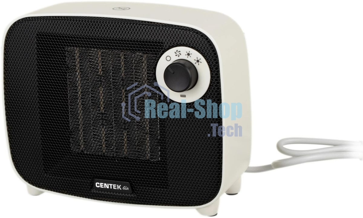 Тепловентилятор Centek CT-6023 белый/черный, 750/1500 Вт, 15 м2