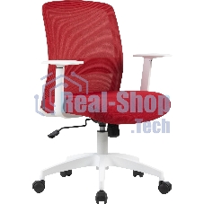 Кресло компьютерное Cactus CS-WMC333-RD темно-красный, сиденье темно-красный, сетка/ткань, низк. спин. крестов. пластик, пластик белый