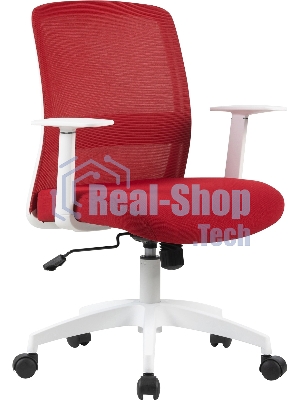 Кресло компьютерное Cactus CS-WMC333-RD темно-красный, сиденье темно-красный, сетка/ткань, низк. спин. крестов. пластик, пластик белый