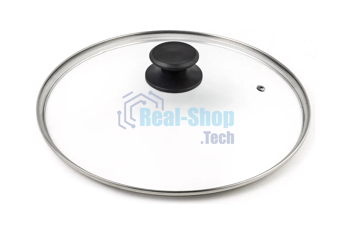 Крышка LARA LR01-99 28 см стеклянная универсальная, стильная ручка