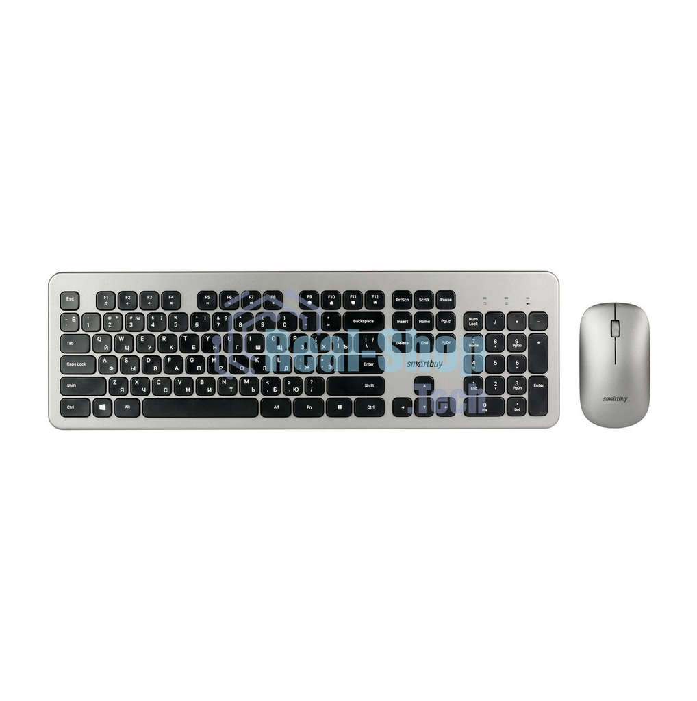 Комплект клавиатура+мышь Smartbuy 233375AG беспроводной, USB, 1600 DPI, серебристый