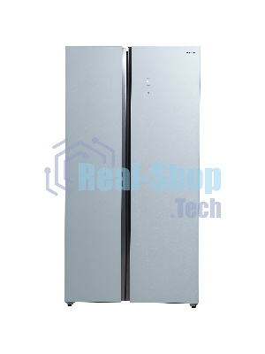 Холодильник Бирюса SBS 541 TWG текстурированное белое стекло двухкамерный 343/198 л морозилка слева, NoFrost, Side-by-side