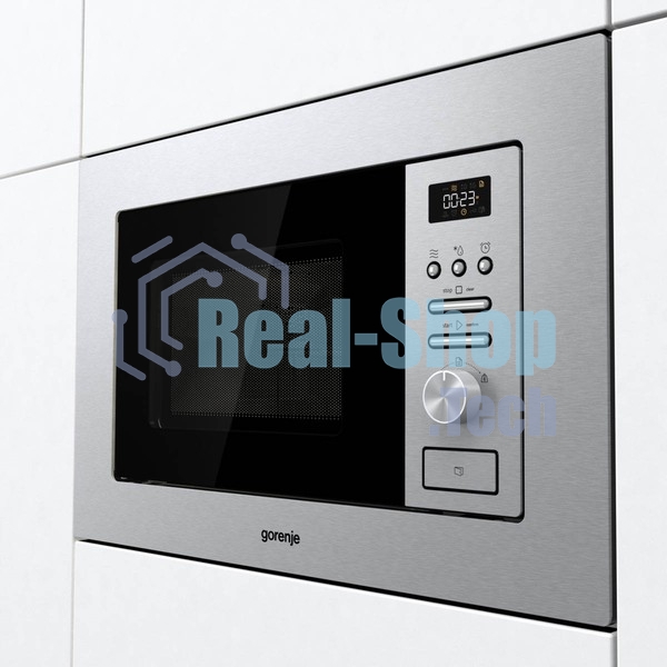 Микроволновая печь встраиваемая Gorenje BM201AG1X нержавеющая сталь, 20 л, 800 Вт, переключатели - поворотный механизм/кнопки