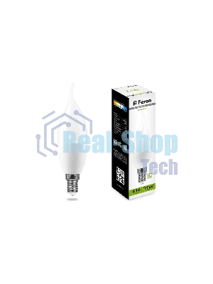 Лампа светодиодная Feron LB-770 11W 230V E14 4000K свеча на ветру