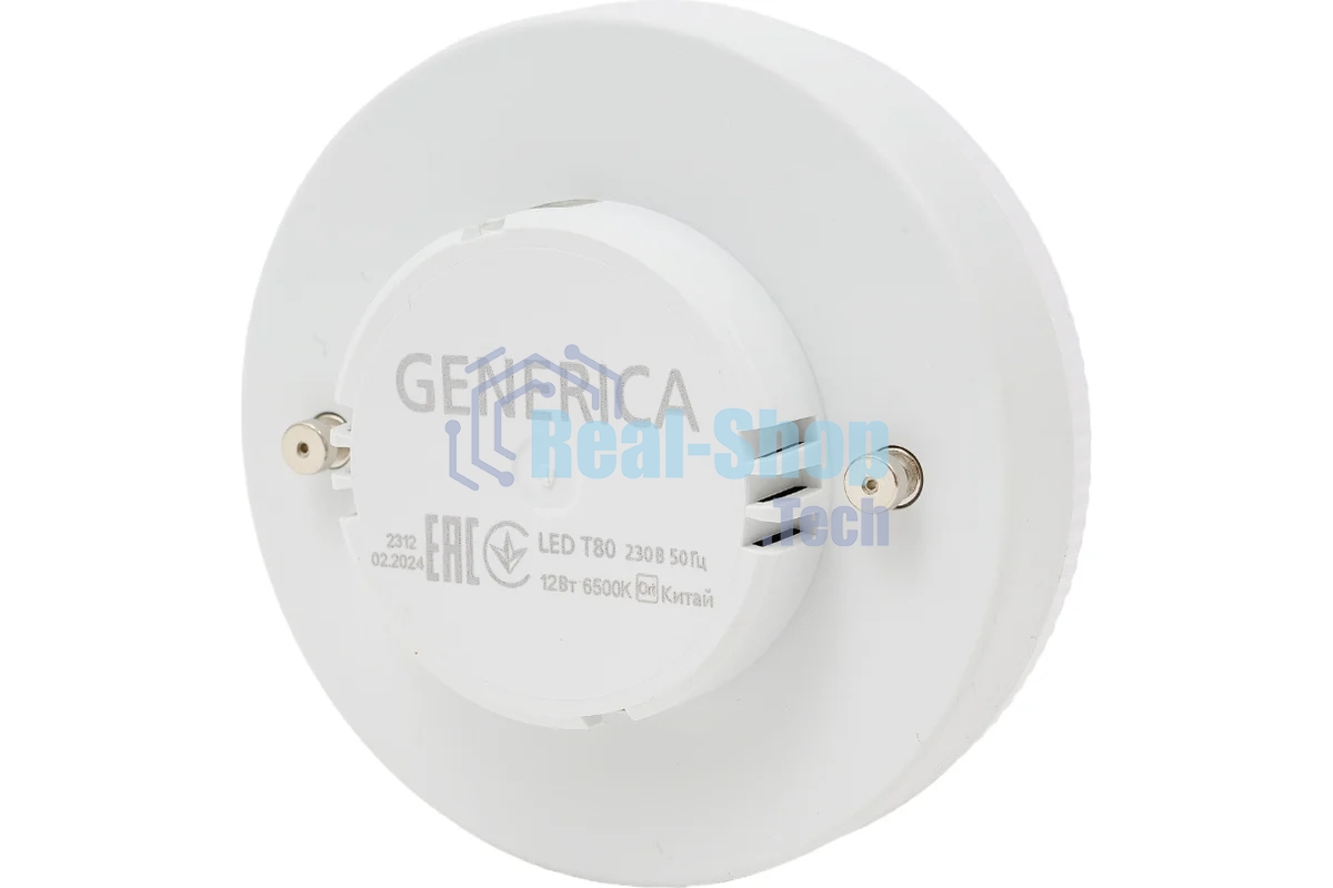 Лампа светодиодная GENERICA LL-T80-12-230-65-GX53-G T80 12Вт таблетка 6500К GX53 230В